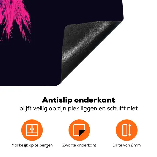 Stier - Neon - Zwart - Kleur Inductie beschermer vinyl 3mm klein -zzzzzzz-td-onderkant