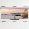 Rustiek - Roeiboot - Zandstrand keuken achterwand 2 middel -3d