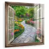 Doorkijk - Bloemen - Tuinpad - Natuur - Raam plexiglas 5mm klein -zzzproduct_nieuw