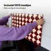 Rood - Tegelpatroon - Crème Inductie beschemer met haakjes klein 777 -ky-ophangen-nl