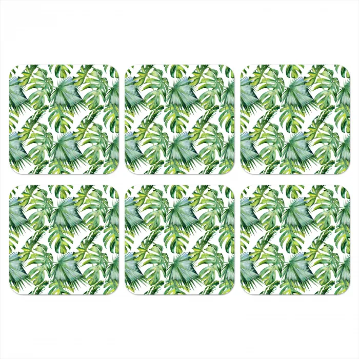 Bladeren - Monstera - Tropical - Jungle onderzetter kurk middel -3d