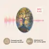 Boom - Levensboom - Blauw - Goud Akoestische PET Vilt - Rond klein -USP_NL