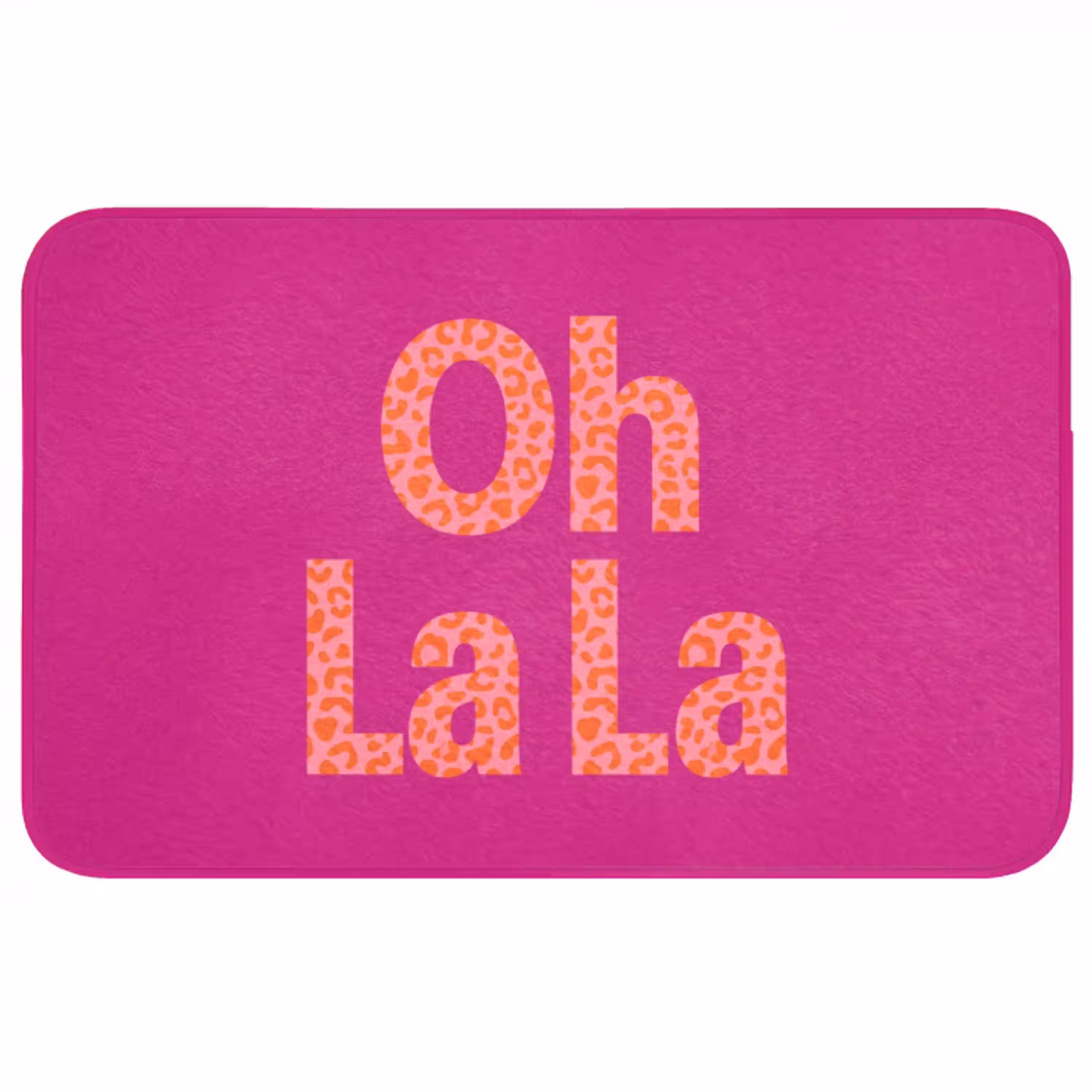 Oh la la - Luipaardprint - Roze Badmat middel -3d