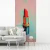 Lippenstift - Rood - Penseelstreken fotobehang vinyl groot -woonkamer