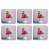 Macarons - Schaal - Pastel - Kleurrijk onderzetter kurk middel -3d