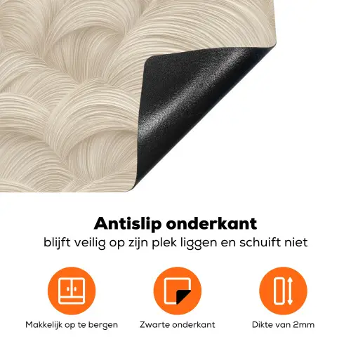 Bogen - Patroon - Beige Inductie beschermer vinyl 3mm middel 274 -zzzzzzz-td-onderkant