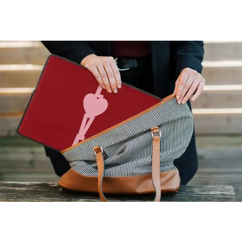 Love - Hart - Rood laptophoes neopreen klein -tas