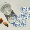 Vlinders - Bloemen - Blauw - Botanisch onderzetter kurk middel 366 -sfeer4