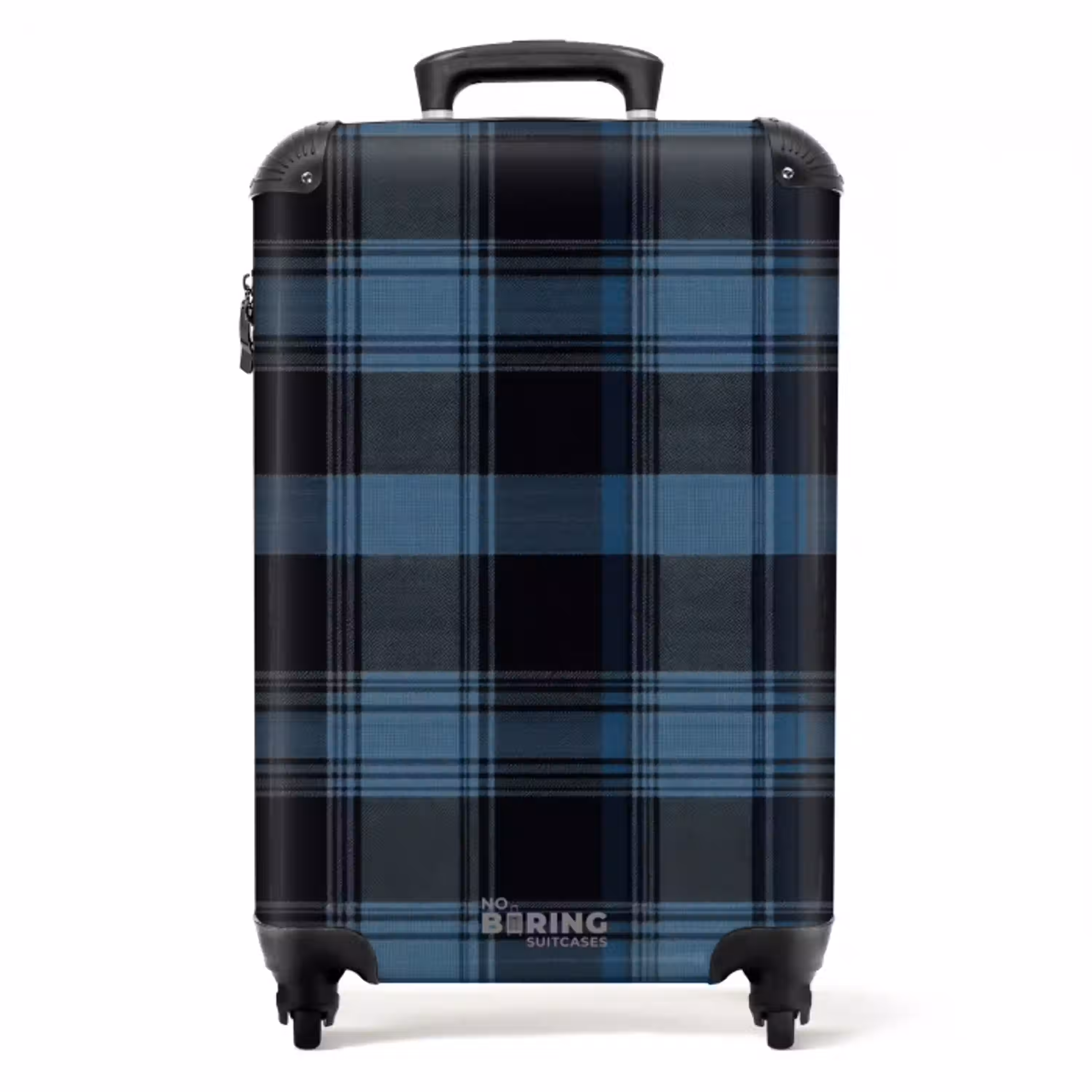Klassiek geruit patroon in blauw tinten NBS - Handbagage koffer - Unisex middel -productfoto_recht