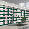 Vlechtpatroon - Groen - Roze - Grafisch keuken achterwand 2 middel 871 -3d_schuin