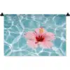 Hibiscus - Water - Roze Wandkleed katoen klein -zz3d