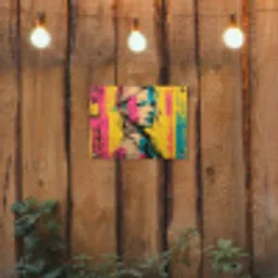 Vrouw - Verfstrepen - Gekleurd tuinposter los doek klein -sfeer1