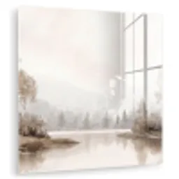 Rivierlandschap - Minimalistisch - Aardetinten plexiglas 5mm klein -zzzproduct_nieuw