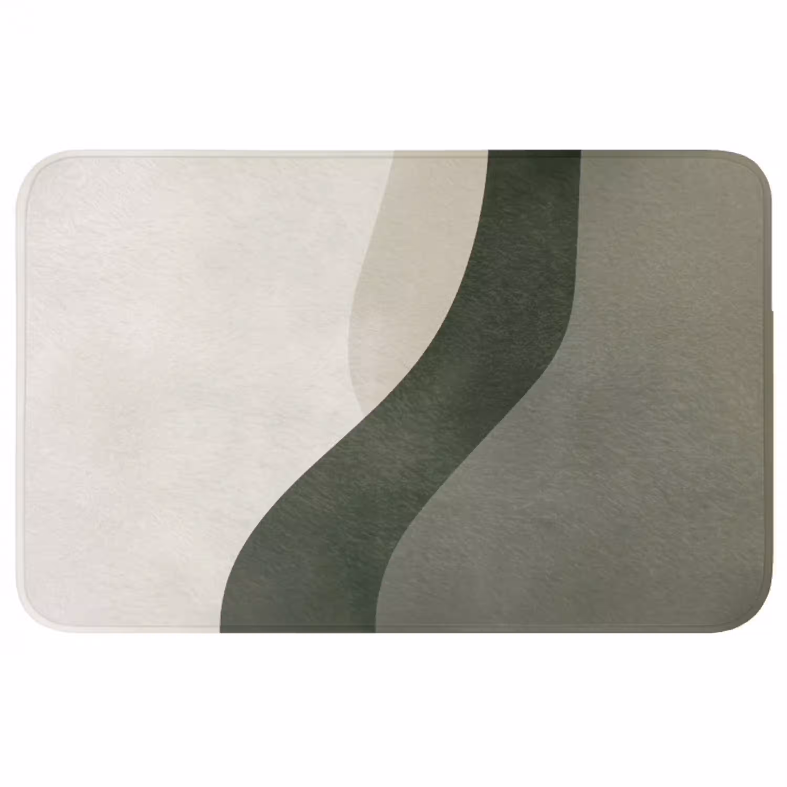 Japandi - Groen - Abstract - Modern WCmat middel -3d