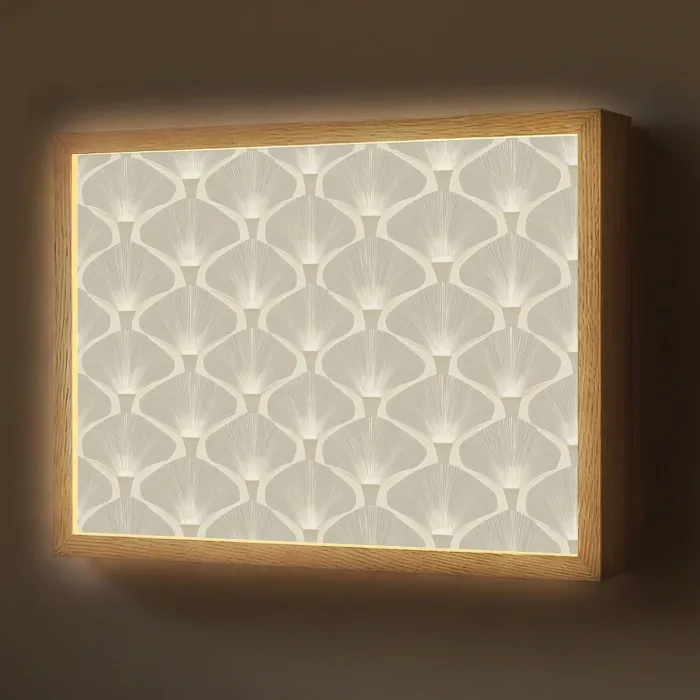 Paneel - Ginkgo - Zand Light Box met batterij (Wandlamp) middel 907 -z3d_website