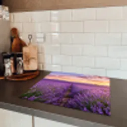 Lavendel - Veld - Natuur - Paars Inductie beschermer vinyl 3mm middel -sfeer3
