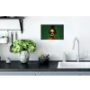 Vrouw - Groen - Modern - Bril - Abstract Muursticker klein -keuken