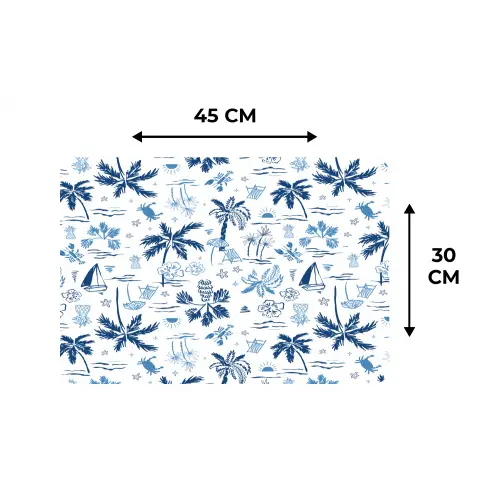 Zee - Strand - Blauw - Wit Placemat vinyl groot 368 -specs