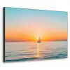 Zee - Zeilboot - Zonsondergang Textielframe zwart klein -3d