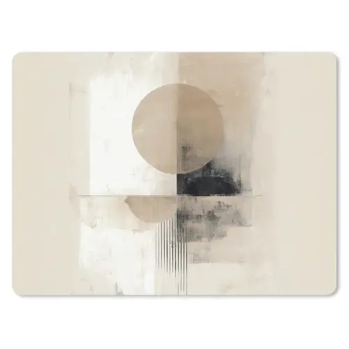 Cirkel - Compositie - Diepte - Beige muismat rubber klein -3d