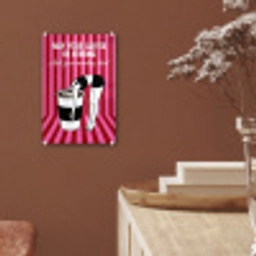 Roze - Strepen - Koffie - Maandag plexiglas 5mm klein -sfeer5