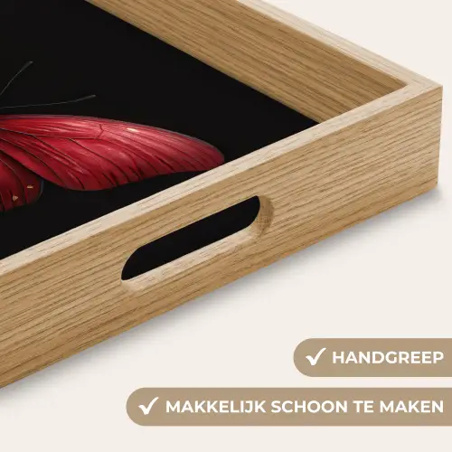Vlinder - Rood - Minimalistisch Dienblad Rechthoek middel -USP_HandgreepNL
