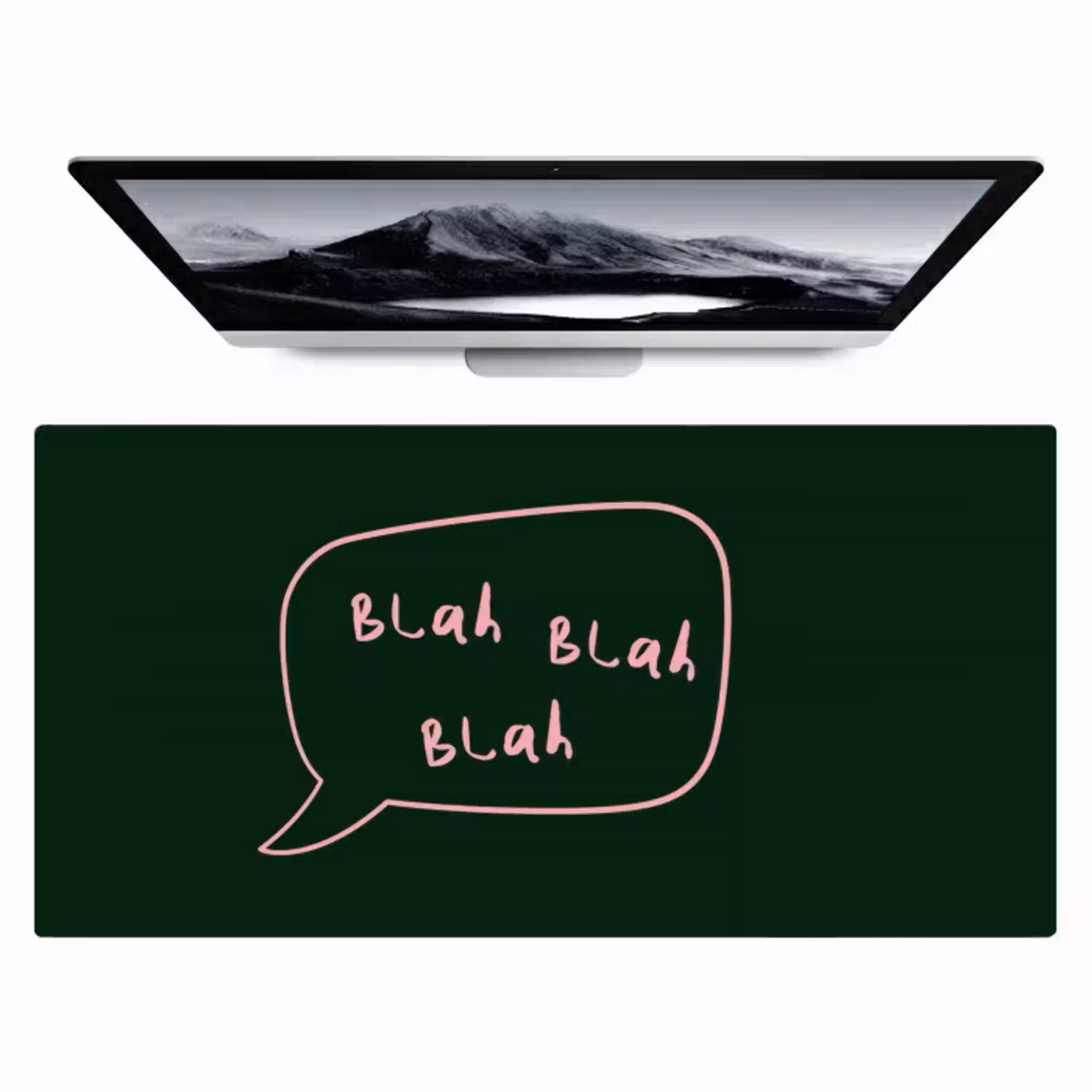 Tekstwolkje - Donkergroen - BLAH BLAH BLAH Muismat XXL klein -zzz3d