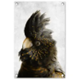 Kaketoe - Vogel - Goud tuinposter los doek klein -3d