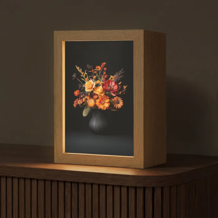 Herfst - Boeket - Oranje Light Box met kabel (Tafellamp) klein -z3d_website