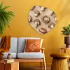 Kastanje Champignons - Beige Wandcirkel Organisch Aluminium middel -sfeer4