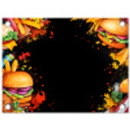 Fastfood - Graffiti - Hamburger - Eten - Modern tuinposter los doek klein -3d