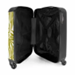 Palmblad - Patroon - Groen NBS - Handbagage koffer - Volwassenen Unisex middel -binnenkant