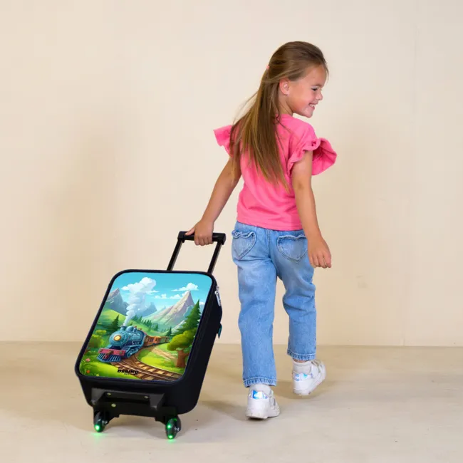 Stoomtrein door berglandschap Kinderkoffer - Zwart klein -sfeer1