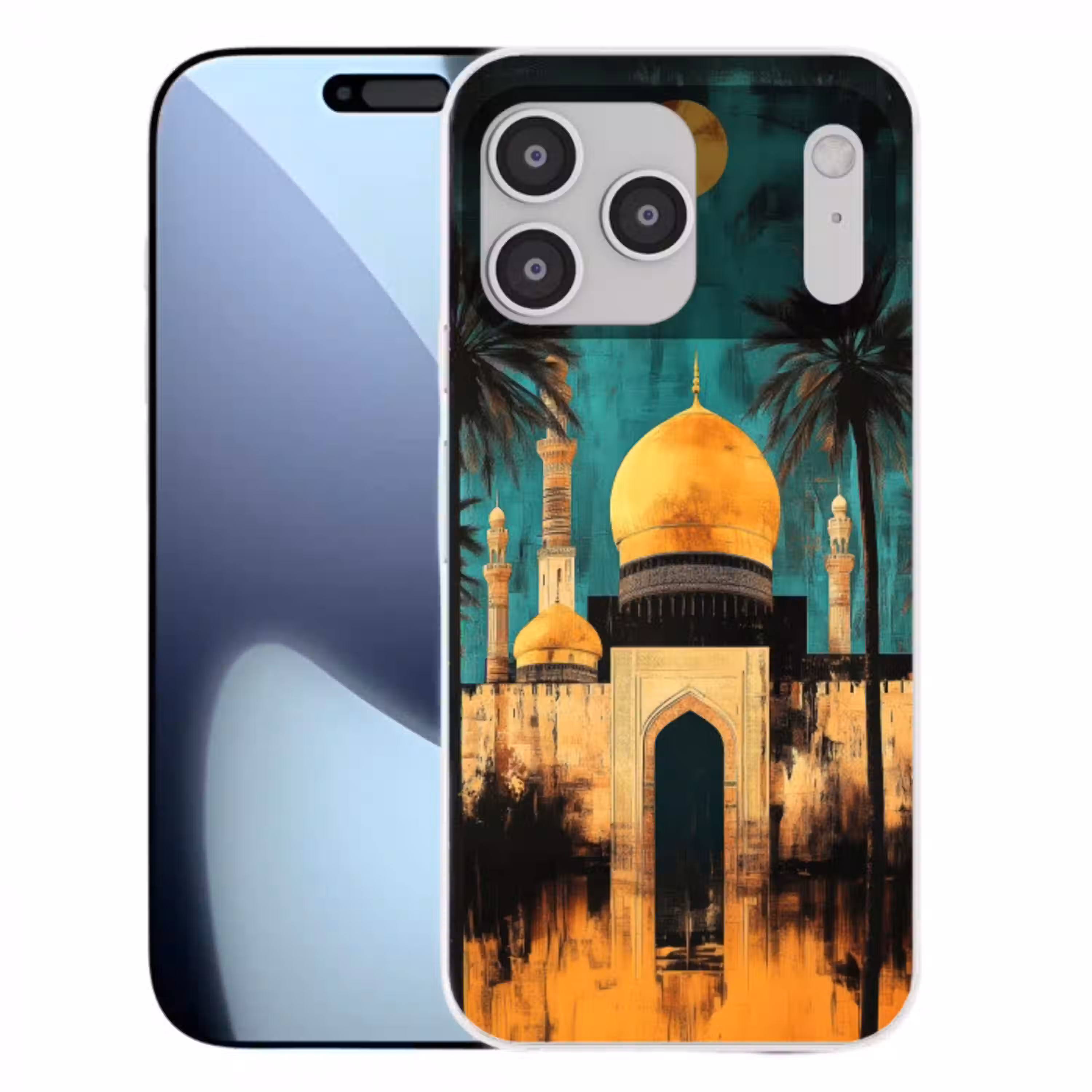 Moskee - Goud - Arabisch - Islamitische Telefoonhoesje iPhone 17 Pro Max klein -3d
