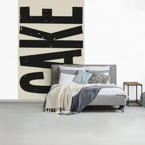 Beige - Japandi - Cake - Decoratie fotobehang vinyl groot -slaapkamer