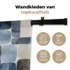 Patroon - Blauw - Vierkanten Wandkleed katoen middel -sfeer2