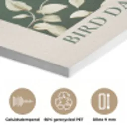 Groen - Vogel  - Bloemen PET vilt klein -closeup_NL