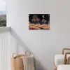 Sterrenhemel - Palmen - Rivier tuinposter los doek klein -sfeer8