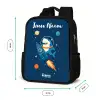 Dier - Ruimte - Planeet - Raket Rugzak - Zwart middel -productfoto_formaten