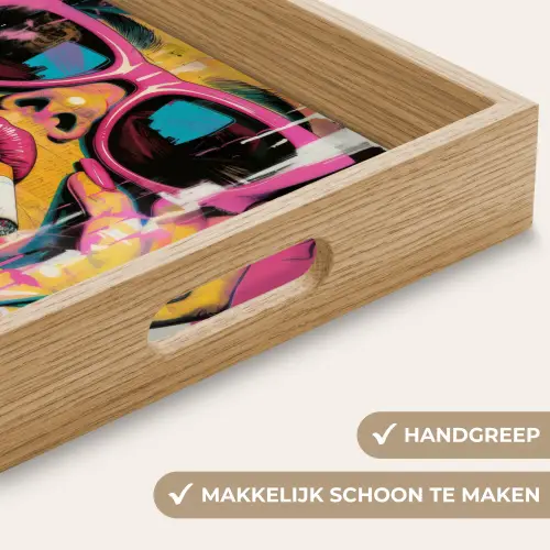 Portret - Vrouw - Abstract - Zonnebril Dienblad Rechthoek middel -USP_HandgreepNL