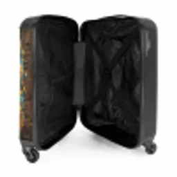 Graffiti schotse hooglander met bloemen NBS - Handbagage koffer - Unisex middel -binnenkant
