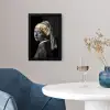 Meisje met de parel - Johannes Vermeer - Goud fotolijst zwart zonder passe partout klein -sfeer4