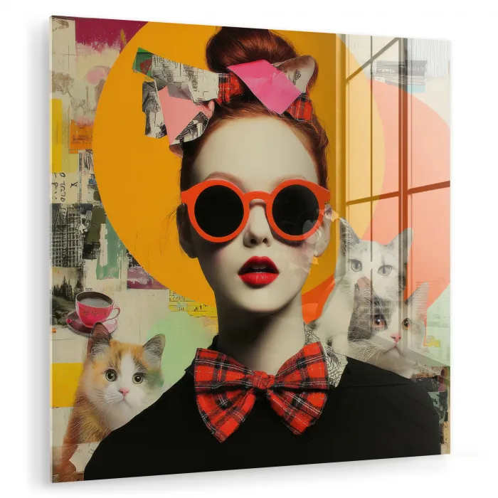 Vrouw - Bril - Strik - Retro plexiglas 5mm klein -zzzproduct_nieuw