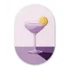 Cocktail - Paars - Minimalistisch - Citroen Wandcirkel Ovaal Forex klein -3d