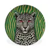 Panter - Zebrapatroon - Groen Wandcirkel aluminium klein -3d