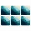 Zee - Silhouet - Abstract - Blauw onderzetter kurk middel -3d