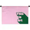 Groen - Teskt - This is art - Roze Wandkleed katoen klein -zz3d