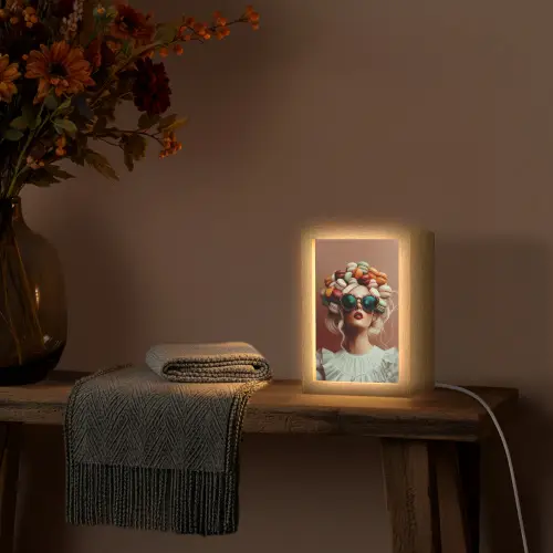 Vrouw - Macarons - Bril Light Box met kabel (Tafellamp) klein -sfeer4