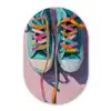 Sneakers - Veters - Kleurrijk - Schaduw Wandcirkel Ovaal Forex klein -3d