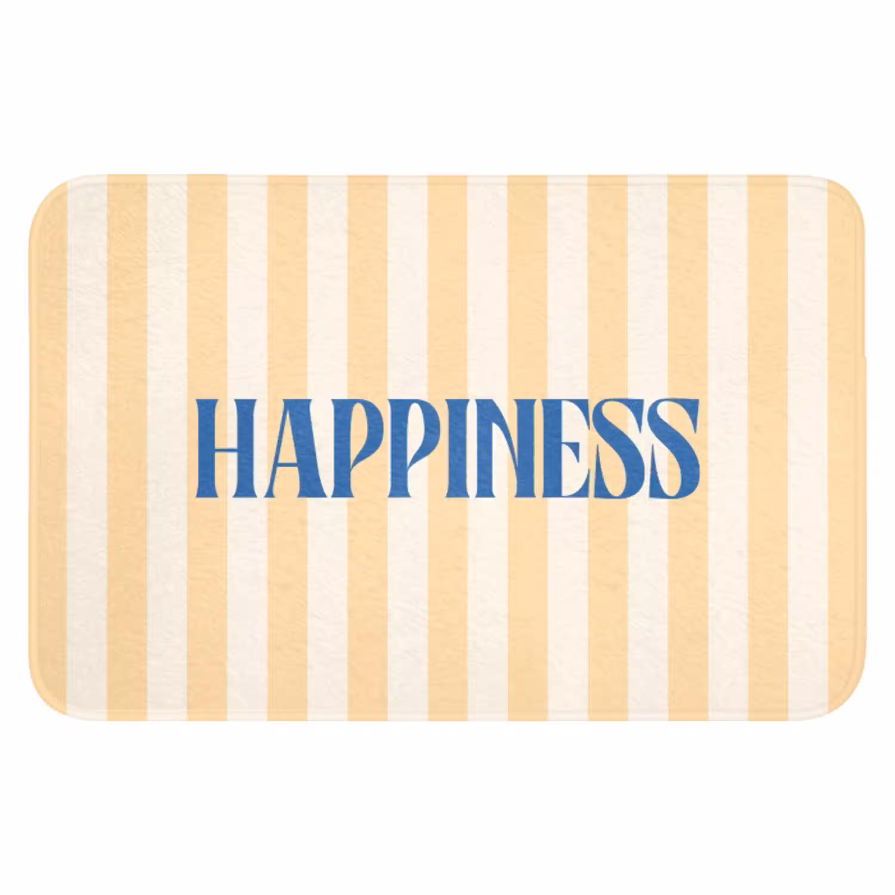 Blauw - Geel - Strepen - Happiness WCmat klein -3d